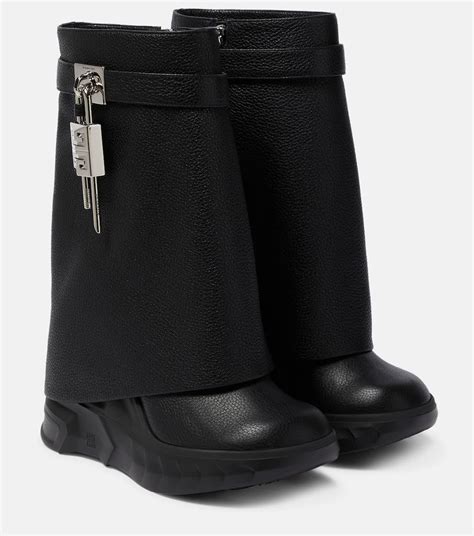 givenchy black 4g leather ankle boots|Shark Lock Buckles ankle boots in leather .